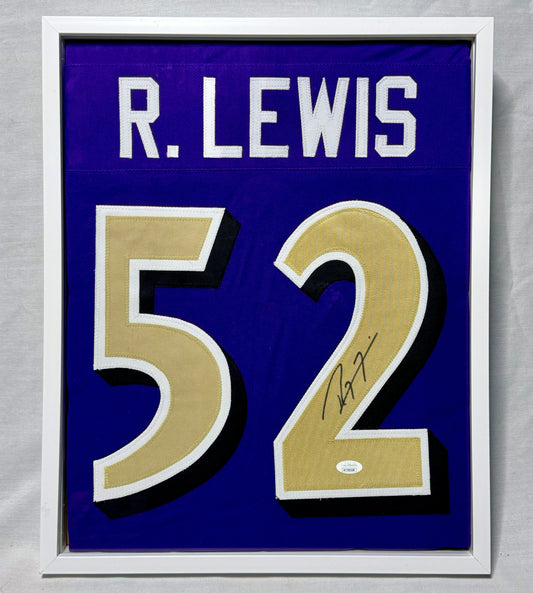 Ray Lewis - Ravens - Autograph Jersey (JSA) - Framed