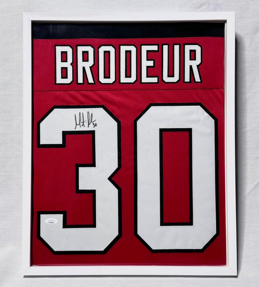 Martin Brodeur - Devils - Autograph Jersey (JSA) - Framed