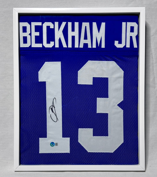 Odell Beckham Jr. - Giants - Autographed Jersey (Beckett) - Framed
