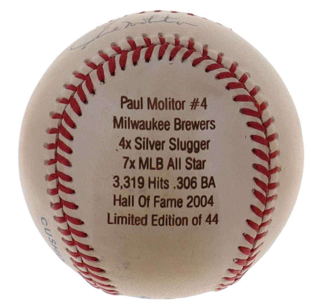 Paul Molitor Autograph Signed Baseball - Hall of Fame OAL Stat Ball - JSA